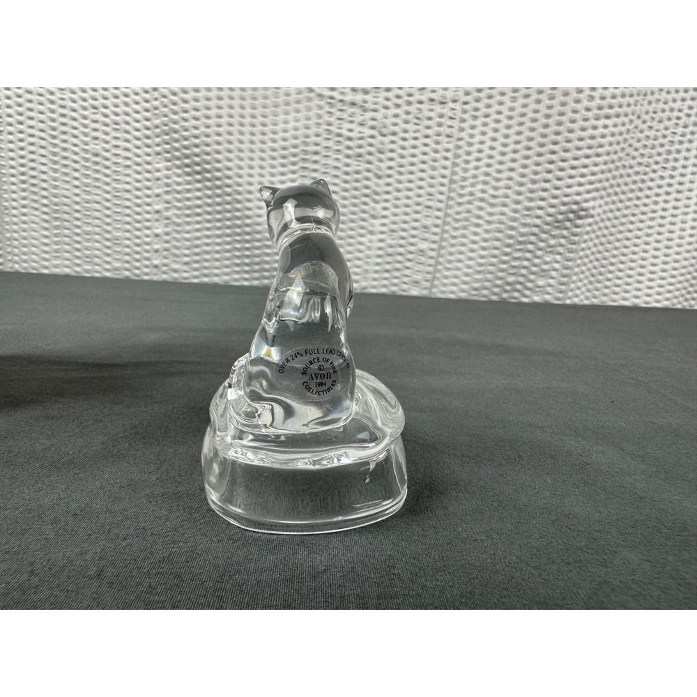Avon Lead Crystal Glass -  Kitty Figure String 1994 Collectible Kitten NIB - Picture 3 of 8